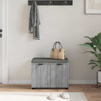 Flurbank mit Kissen mit Regal Graues Sonoma 60 x 38 x 46 cm