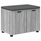 Flurbank mit Kissen mit Regal Graues Sonoma 60 x 38 x 46 cm