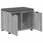 Flurbank mit Kissen mit Regal Graues Sonoma 60 x 38 x 46 cm