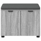 Flurbank mit Kissen mit Regal Graues Sonoma 60 x 38 x 46 cm