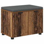 Flurbank mit Kissen mit Regal mit Tür Altholz 60 x 38 x 46 cm