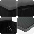 Flurbank mit Kissen mit Regal Schwarze Eiche 80 x 38 x 46 cm