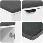 Flurbank mit Kissen mit Regal mit Tür Weiß 100 x 38 x 46 cm