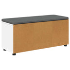 Flurbank mit Kissen mit Regal mit Tür Weiß 100 x 38 x 46 cm