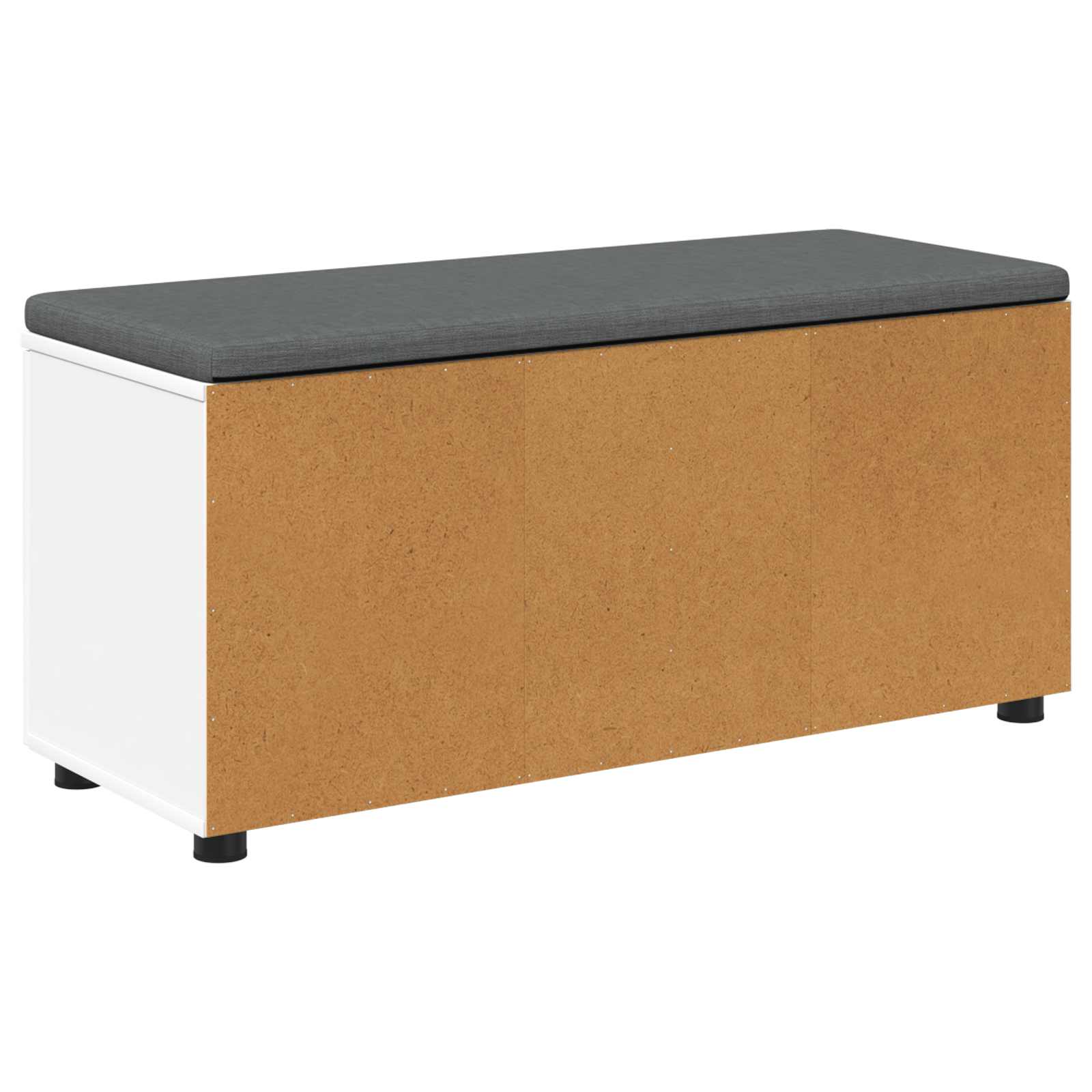 Flurbank mit Kissen mit Regal mit Tür Weiß 100 x 38 x 46 cm