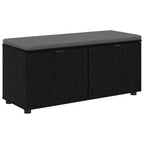 Flurbank mit Kissen mit Regal Schwarze Eiche 100 x 38 x 46 cm