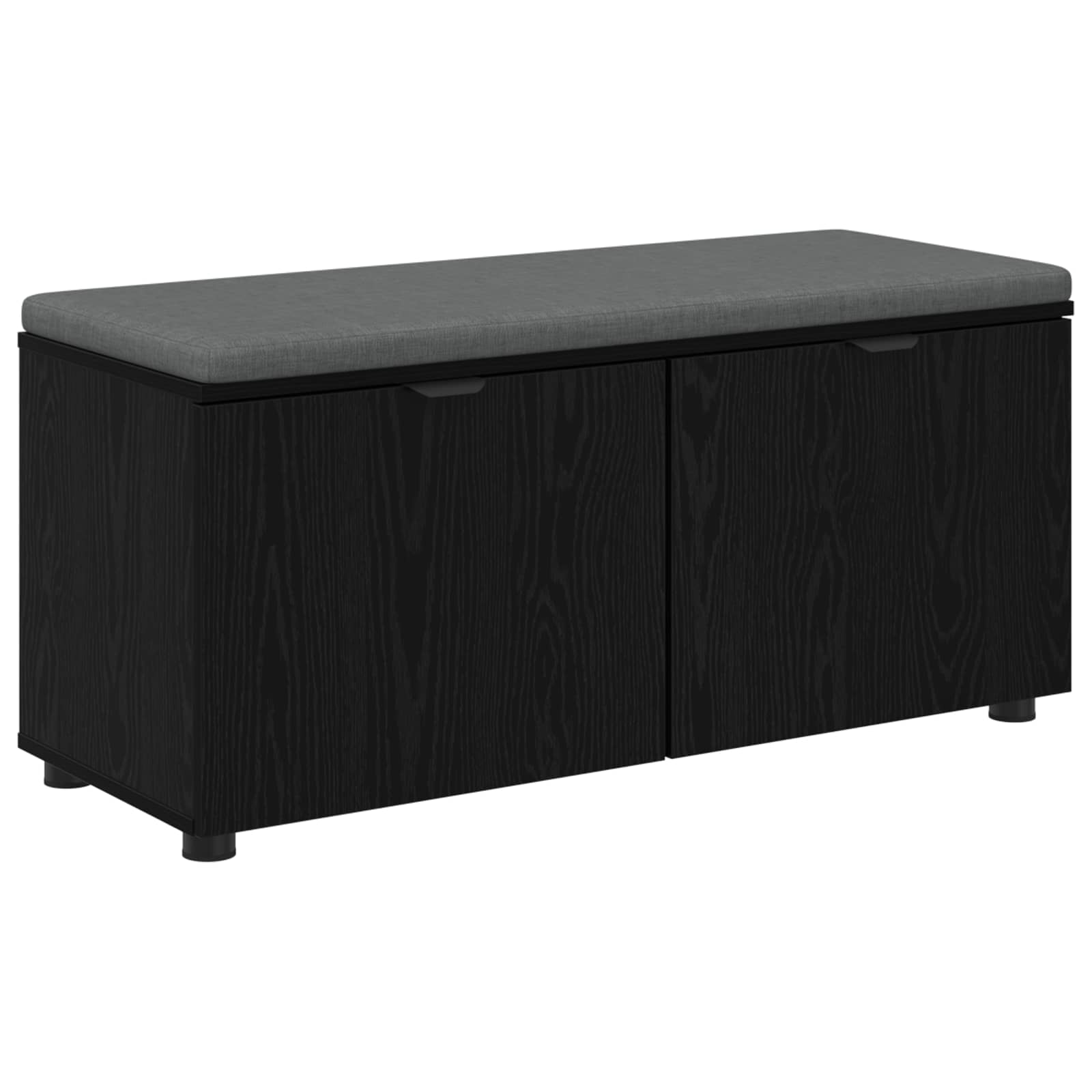 Flurbank mit Kissen mit Regal Schwarze Eiche 100 x 38 x 46 cm