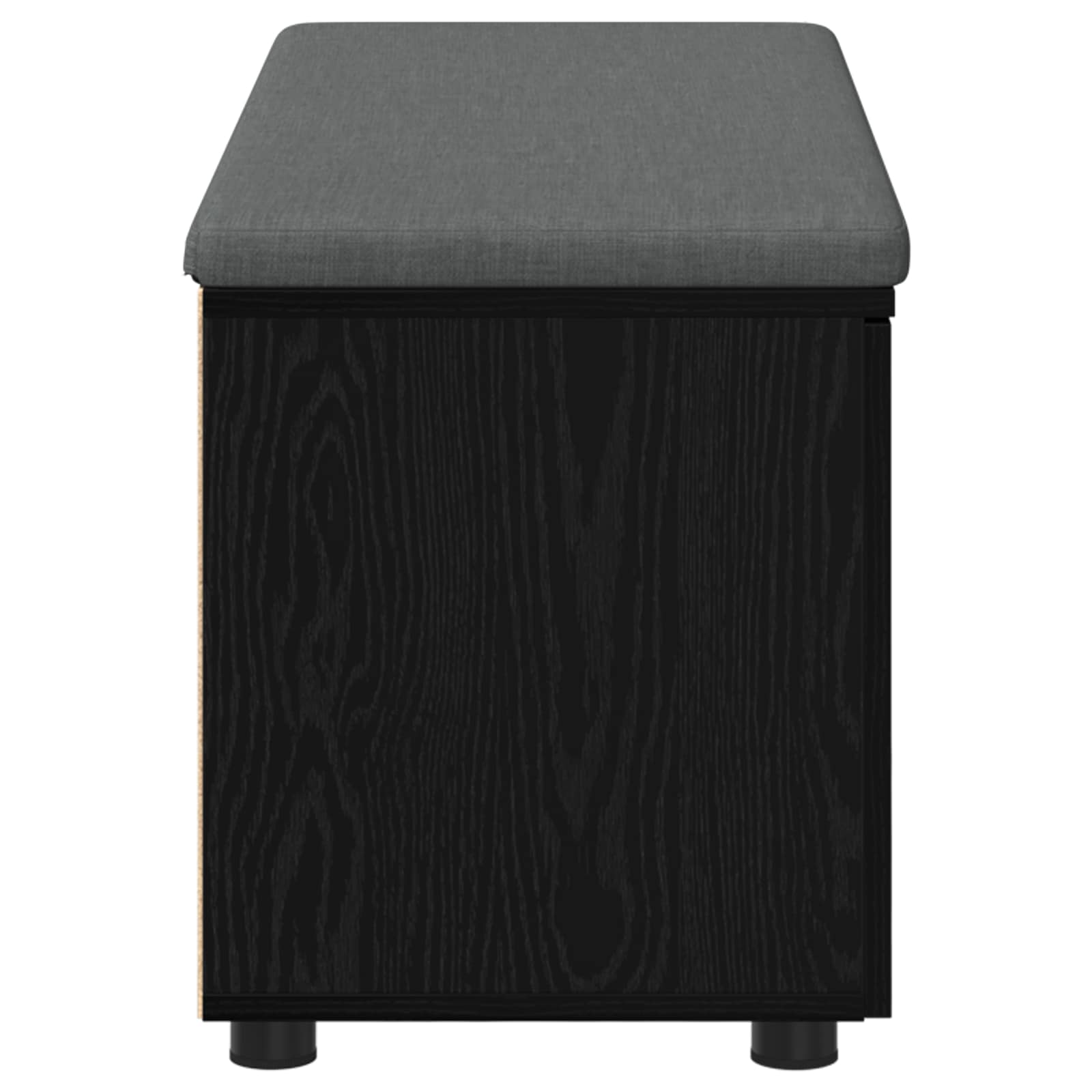 Flurbank mit Kissen mit Regal Schwarze Eiche 100 x 38 x 46 cm