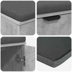 Flurbank mit Kissen mit Regal Betongrau 100 x 38 x 46 cm