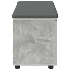 Flurbank mit Kissen mit Regal Betongrau 100 x 38 x 46 cm