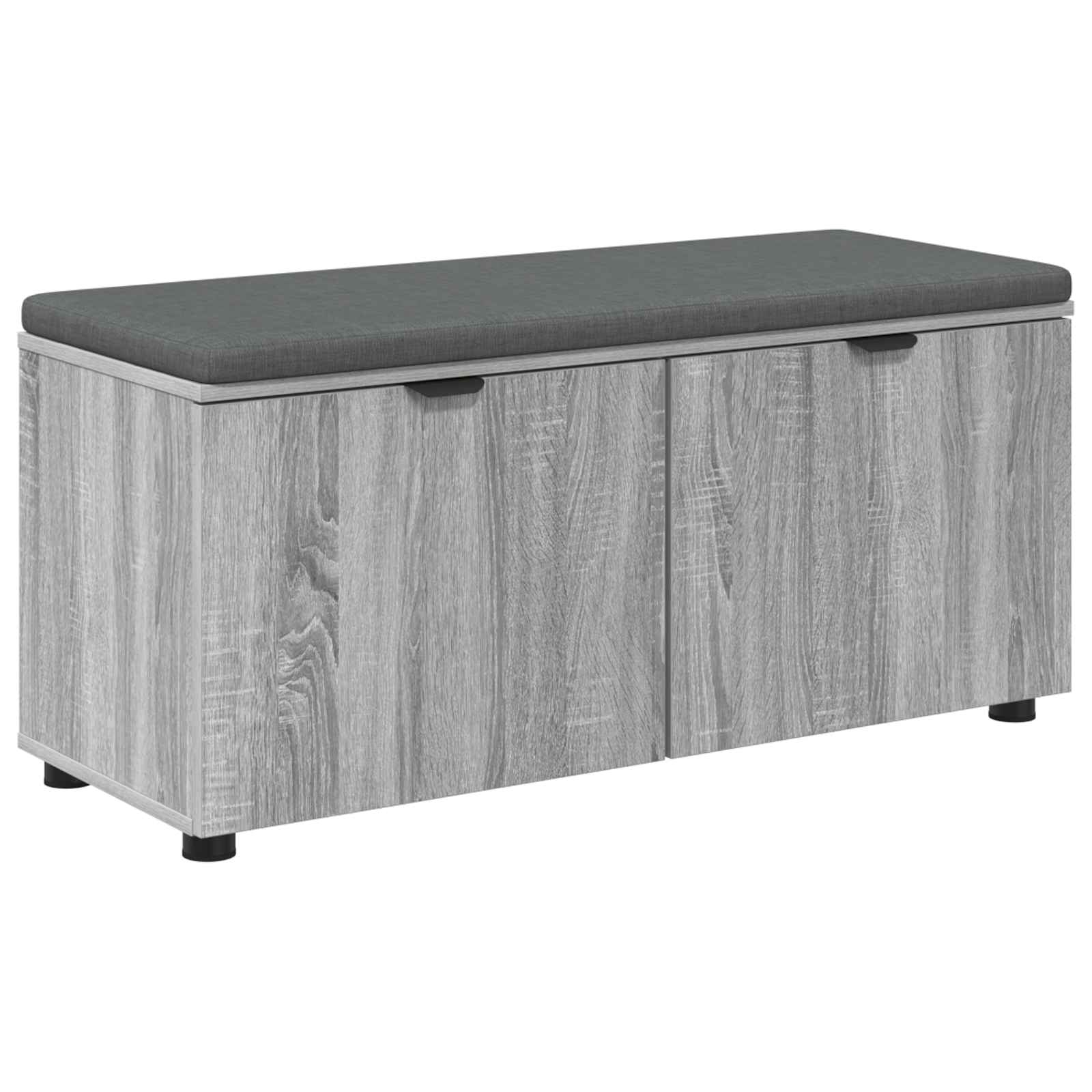 Flurbank mit Kissen mit Regal Graues Sonoma 100 x 38 x 46 cm