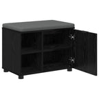Flurbank mit Kissen mit Regal Schwarze Eiche 60 x 38 x 46 cm