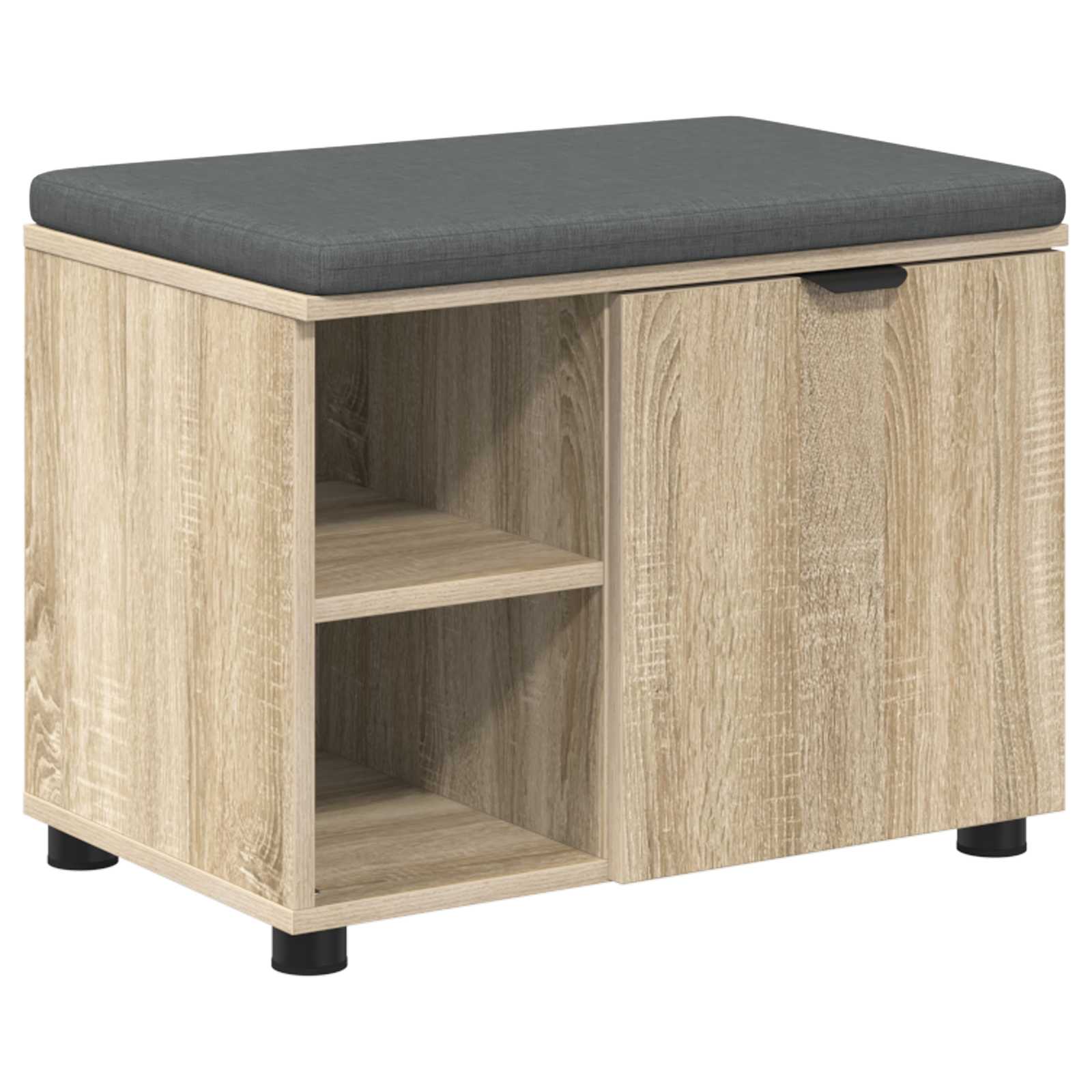 Flurbank mit Kissen mit Regal Sonoma-Eiche 60 x 38 x 46 cm