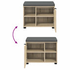 Flurbank mit Kissen mit Regal Sonoma-Eiche 60 x 38 x 46 cm