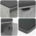 Flurbank mit Kissen mit Regal mit Tür Betongrau 60 x 38 x 46 cm
