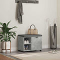 Flurbank mit Kissen mit Regal mit Tür Betongrau 60 x 38 x 46 cm