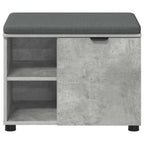 Flurbank mit Kissen mit Regal mit Tür Betongrau 60 x 38 x 46 cm