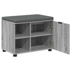 Flurbank mit Kissen mit Regal Graues Sonoma 60 x 38 x 46 cm