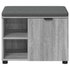Flurbank mit Kissen mit Regal Graues Sonoma 60 x 38 x 46 cm