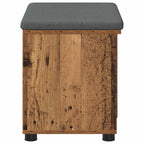 Flurbank mit Kissen mit Regal mit Tür Altholz 60 x 38 x 46 cm