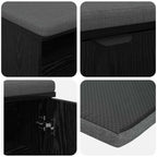 Flurbank mit Kissen mit Regal Schwarze Eiche 80 x 38 x 46 cm