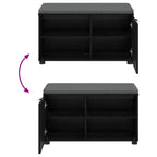 Flurbank mit Kissen mit Regal Schwarze Eiche 80 x 38 x 46 cm