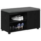 Flurbank mit Kissen mit Regal Schwarze Eiche 80 x 38 x 46 cm