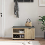 Flurbank mit Kissen mit Regal Sonoma-Eiche 80 x 38 x 46 cm