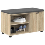 Flurbank mit Kissen mit Regal Sonoma-Eiche 80 x 38 x 46 cm