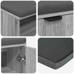 Flurbank mit Kissen mit Regal Graues Sonoma 80 x 38 x 46 cm