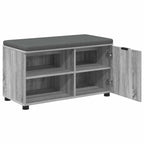 Flurbank mit Kissen mit Regal Graues Sonoma 80 x 38 x 46 cm