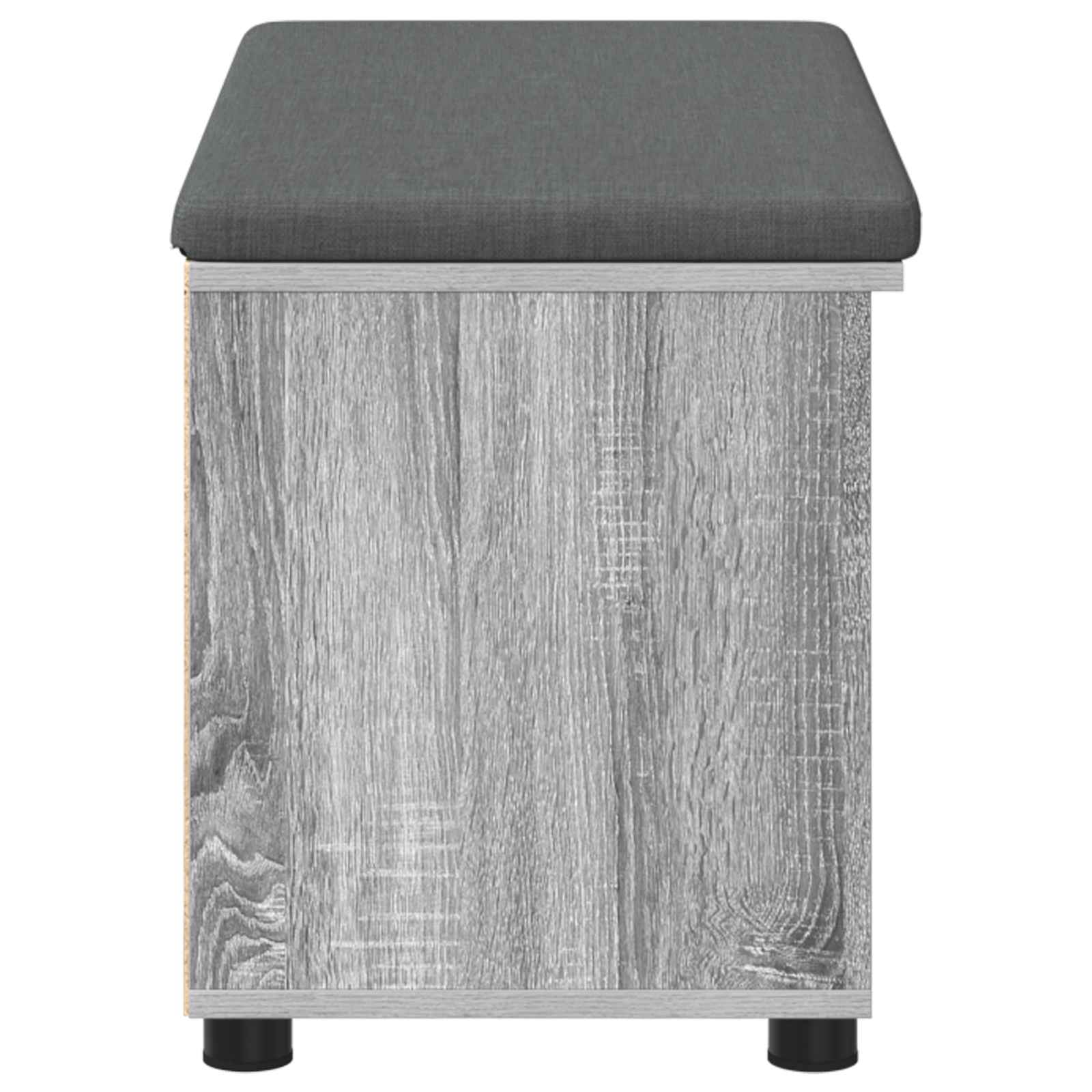 Flurbank mit Kissen mit Regal Graues Sonoma 80 x 38 x 46 cm