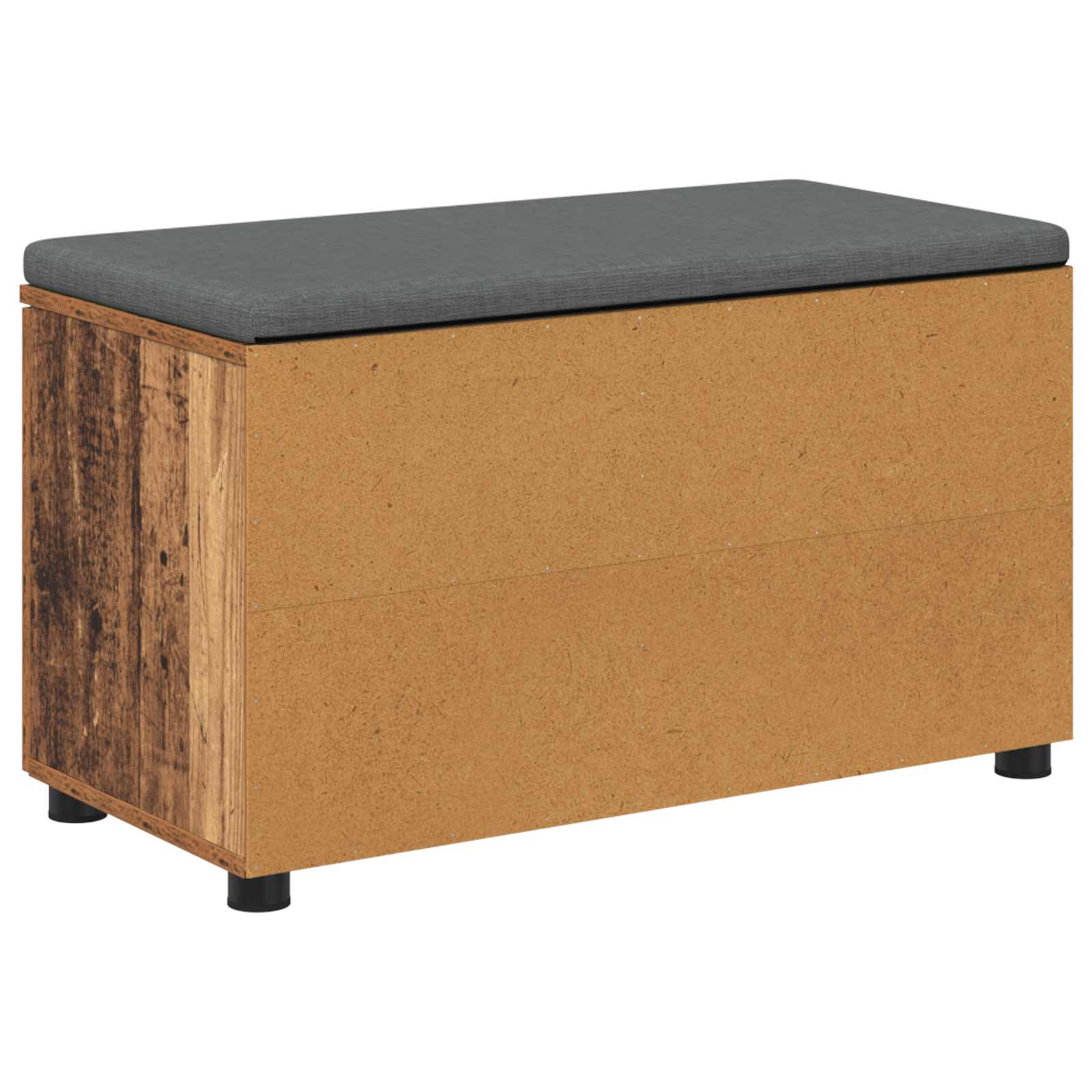 Flurbank mit Kissen mit Regal mit Tür Altholz 80 x 38 x 46 cm