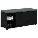 Flurbank mit Kissen mit Regal Schwarze Eiche 100 x 38 x 46 cm
