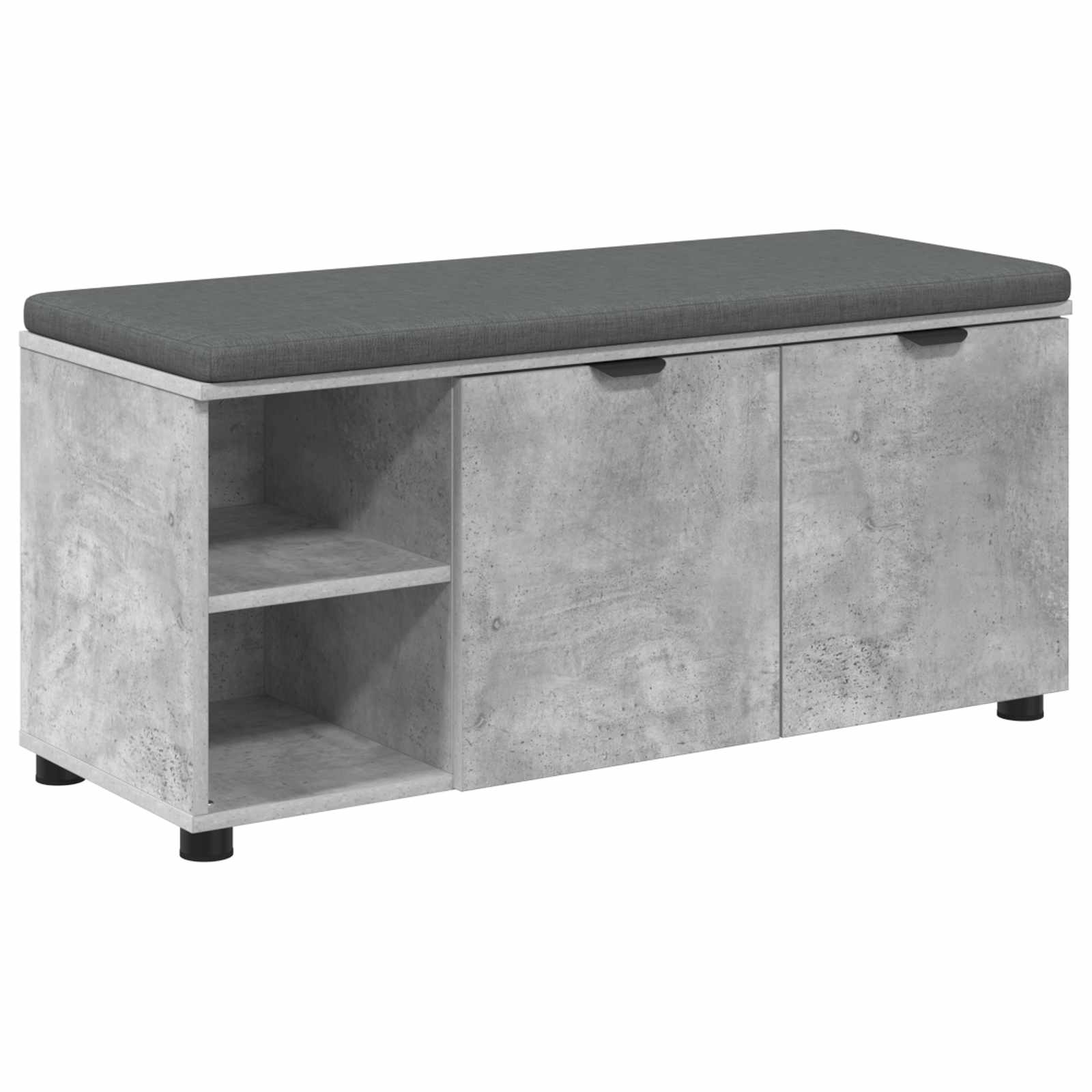 Flurbank mit Kissen mit Regal Betongrau 100 x 38 x 46 cm