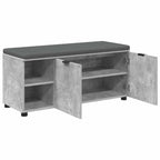 Flurbank mit Kissen mit Regal Betongrau 100 x 38 x 46 cm