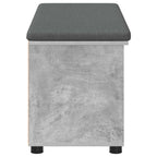 Flurbank mit Kissen mit Regal Betongrau 100 x 38 x 46 cm