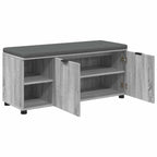 Flurbank mit Kissen mit Regal Graues Sonoma 100 x 38 x 46 cm