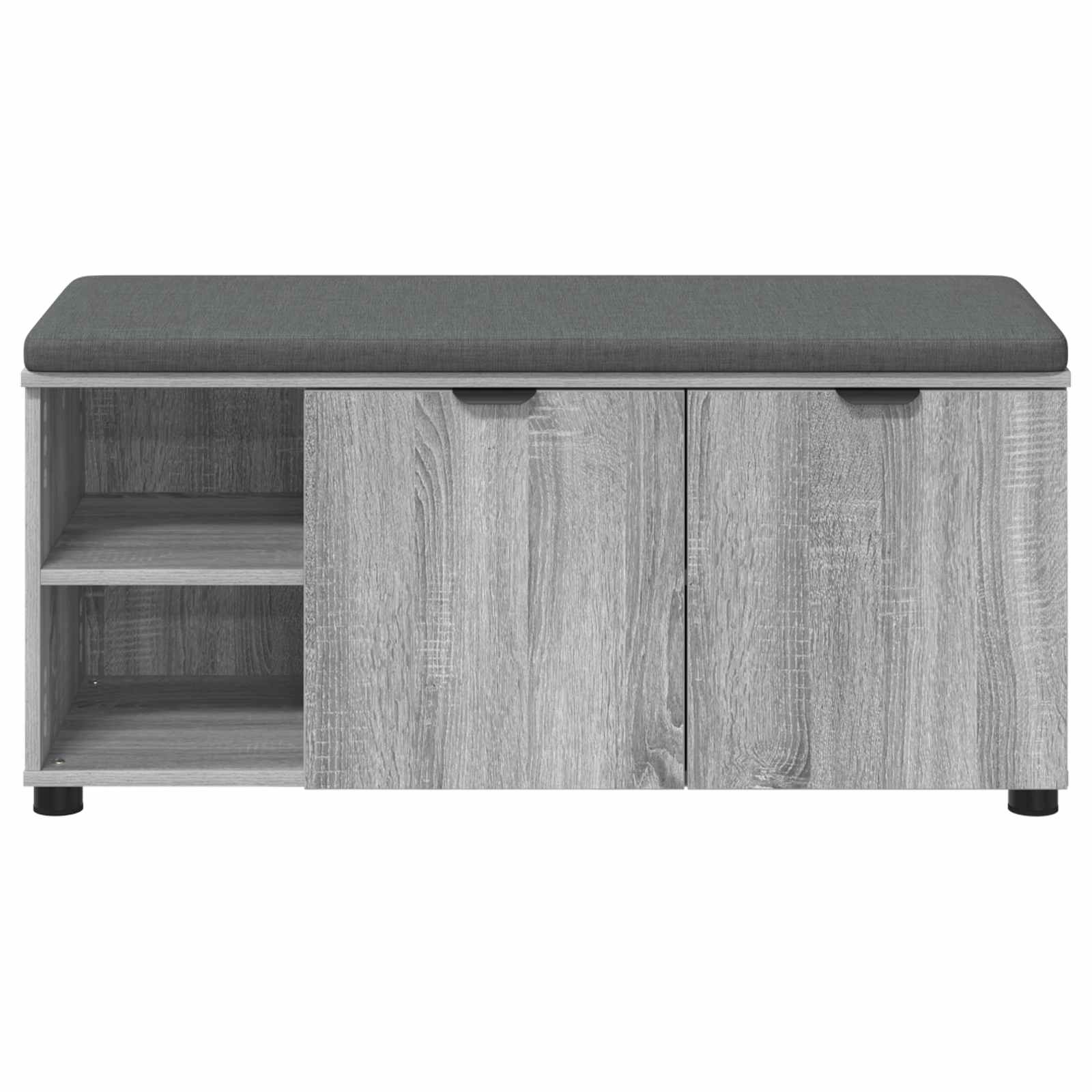 Flurbank mit Kissen mit Regal Graues Sonoma 100 x 38 x 46 cm