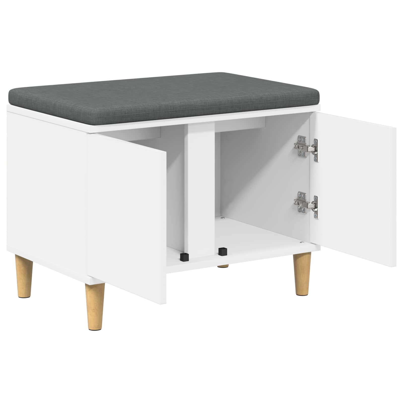 Flurbank Weiß 60 x 38 x 46 cm Holzwerkstoff und Stoff