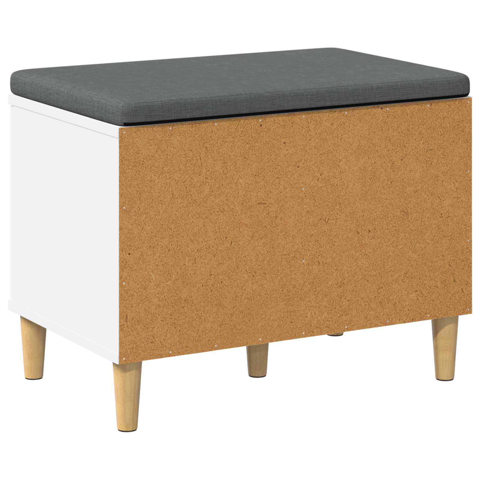 Flurbank Weiß 60 x 38 x 46 cm Holzwerkstoff und Stoff