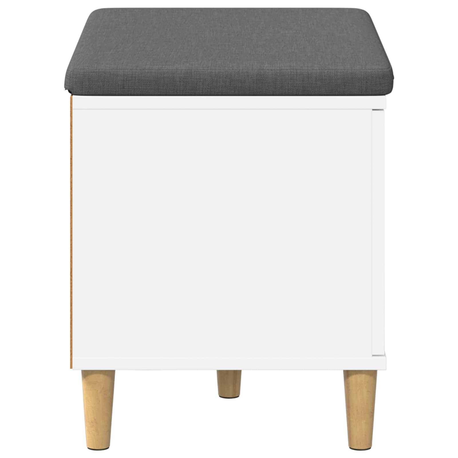 Flurbank Weiß 60 x 38 x 46 cm Holzwerkstoff und Stoff