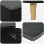Flurbank mit Kissen mit Speicher Schwarze Eiche 60 x 38 x 46 cm