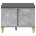 Flurbank mit Kissen mit Speicher Betongrau 60 x 38 x 46 cm