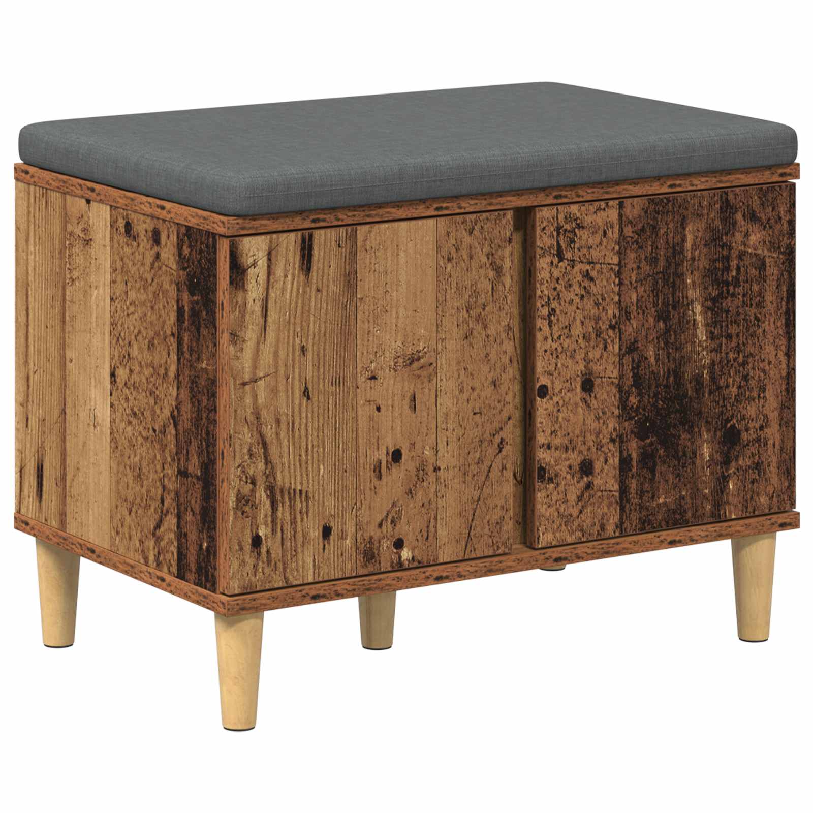 Flurbank mit Kissen mit Speicher Altholz 60 x 38 x 46 cm