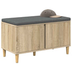 Flurbank mit Kissen mit Speicher Sonoma-Eiche 80 x 38 x 46 cm
