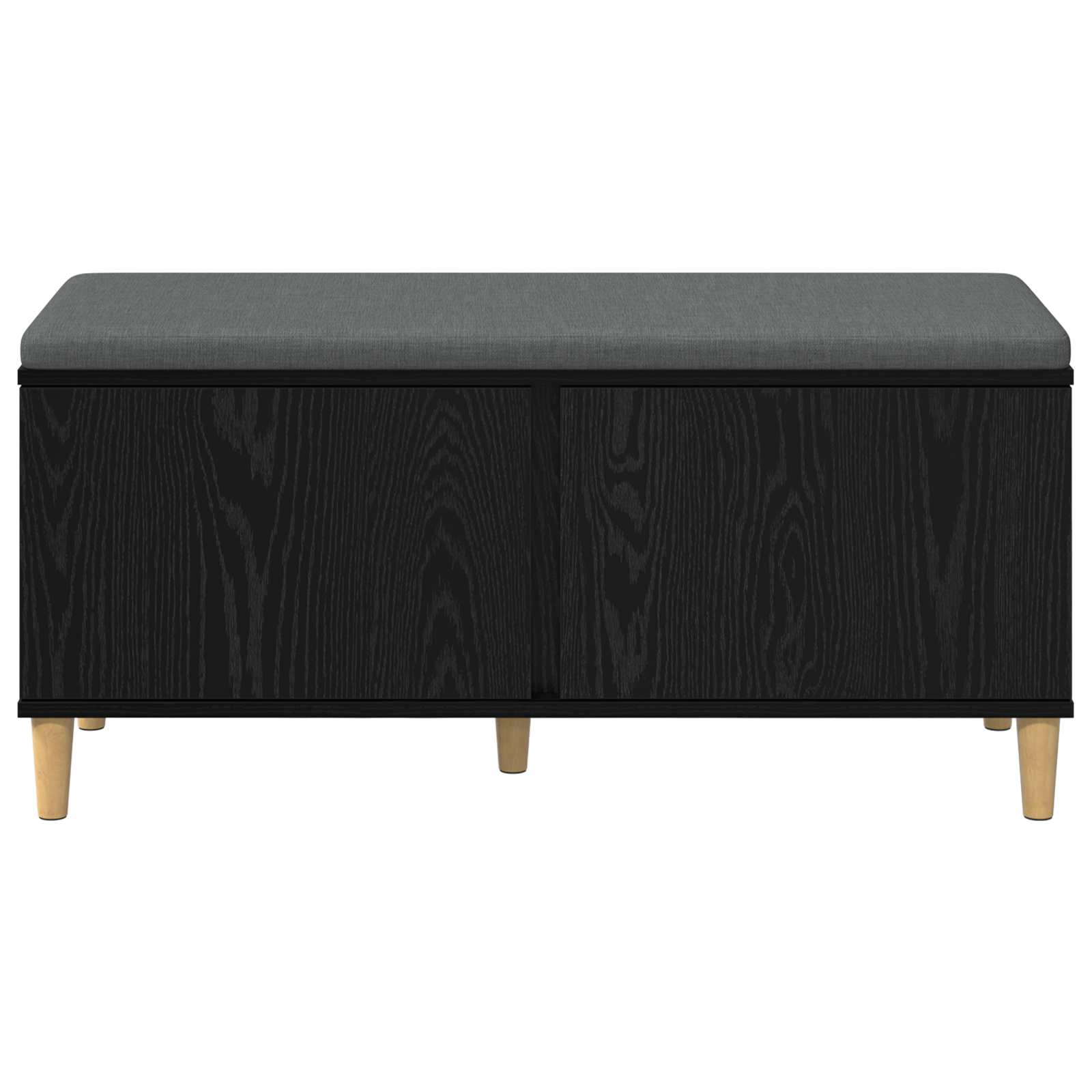 Flurbank mit Kissen mit Tür Schwarze Eiche 100 x 38 x 46 cm