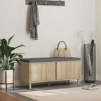 Flurbank mit Kissen mit Speicher Sonoma-Eiche 100 x 38 x 46 cm