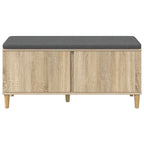 Flurbank mit Kissen mit Speicher Sonoma-Eiche 100 x 38 x 46 cm