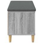 Flurbank mit Kissen mit Speicher Graues Sonoma 100 x 38 x 46 cm